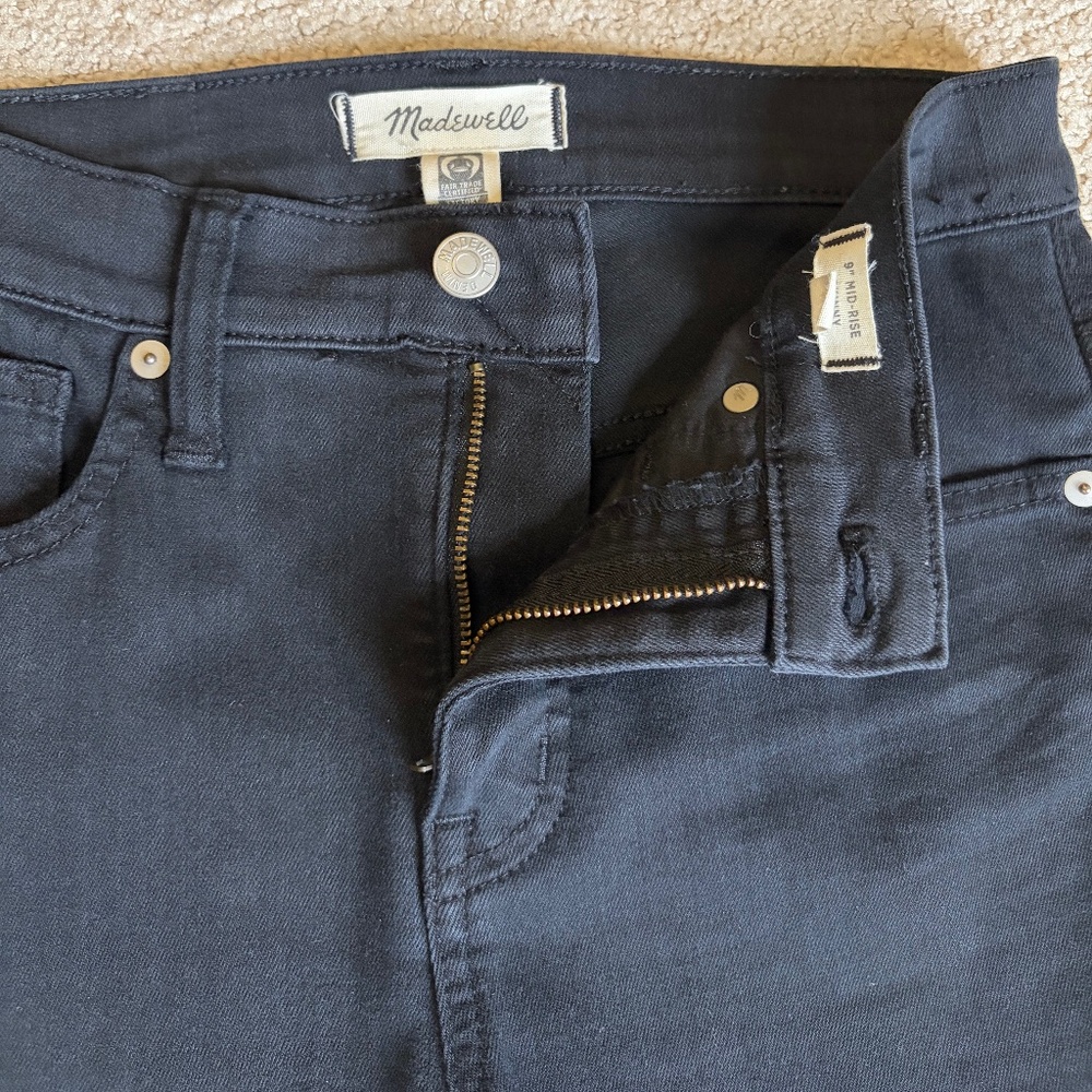 Madewell 9" Mid-Rise skinny jeans 26 black - Picture 6 of 12